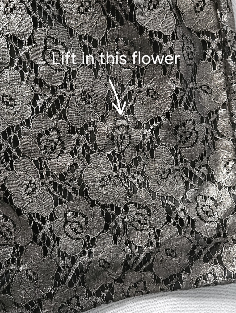 WHBM Pewter Metallic Lace Sheath Dress 10 Cocktail Wedding Guest Old Money New - Picture 11 of 11